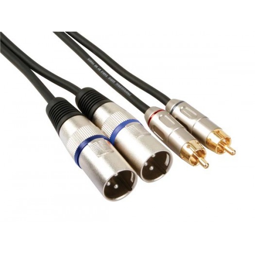 MainCore Cable adaptador de cable XLR macho a 2 conectores RCA de 25 cm. 
